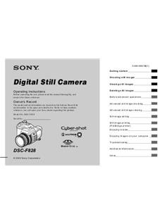 Sony Cyber-shot F828 manual. Camera Instructions.